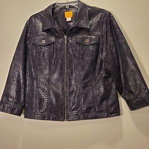 Ruby Rd. Alligator Patterned Jacket, Size 16